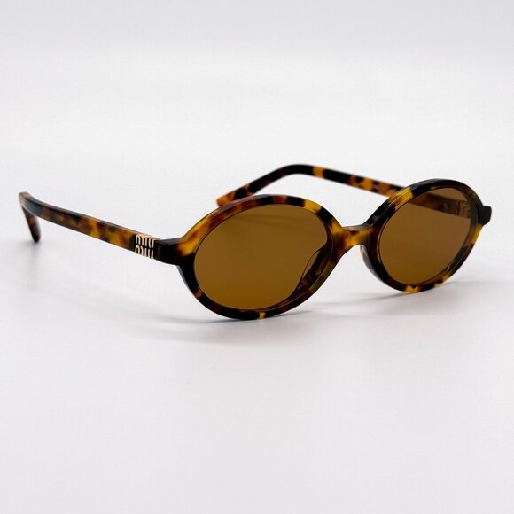 NEW MIU MIU SMU 04Z 19P2Z1 OVAL HAVANA BROWN WOMEN SUNGLASSES MU04ZS 19P2Z1